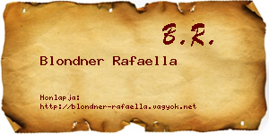 Blondner Rafaella névjegykártya